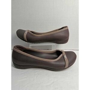 Crocs Flats Brown‎ Ballet Shoes Women Size 9 Comfortable Slip On